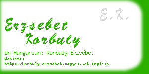 erzsebet korbuly business card